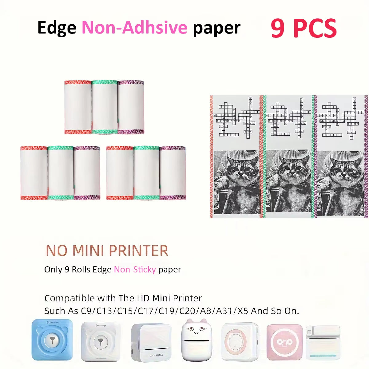 Kids Camera Instant Print Refill for Kids Instant Camera Thermal Printing BPA Free,57X25Mm White Non-Adhesive Photo Print Rolls