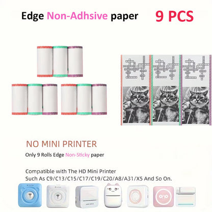 Kids Camera Instant Print Refill for Kids Instant Camera Thermal Printing BPA Free,57X25Mm White Non-Adhesive Photo Print Rolls